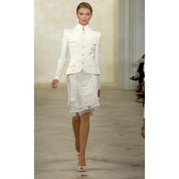 Ralph Lauren Collection Purple Label Runway Ruched Skirt Ruffle Chiffon 6 S 2007 - Picture 2 of 15